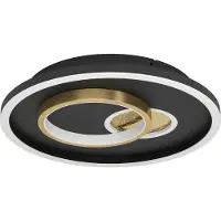 Eglo TIRIOLO applique/plafonnier lampe éclairage - H6 x Ø38 cm - noir, or - 14W;8,5W incl. - IP20
