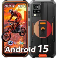 Blackview Téléphone portable BV4800 SE, 4G, résistant à la poussière, aux chutes et à l'eau, 12 Go de RAM (4 Go + 8 Go extensibles), 128 Go, Android 15, 5100 mAh, NFC, orange