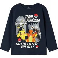 Name it T-Shirt 'NMMSTERN POKEMON' bleu marine / jaune / gris / blanc