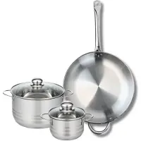 Elo Ensemble de 1 Poêle de cuisson 32 cm et 2 faitouts 14 et 20 cm Profi Brillant
