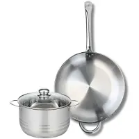 Elo Ensemble de 1 Poêle de cuisson 32 cm et 1 faitout 20 cm Profi Brillant