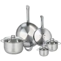 Elo Ensemble de 2 Poêles de cuisson 24 et 32 cm et 3 faitouts 12, 14 et 24 cm Profi Brillant
