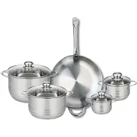 Elo Ensemble de 1 Poêle de cuisson 32 cm et 4 faitouts 12, 14, 20 et 24 cm Profi Brillant