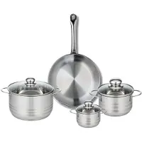 Elo Ensemble de 1 Poêle de cuisson 28 cm et 3 faitouts 12, 16 et 20 cm Profi Brillant