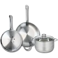 Elo Ensemble de 2 Poêles de cuisson 28 et 32 cm et 1 faitout 24 cm Profi Brillant