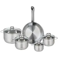 Elo Ensemble de 1 Poêle de cuisson 28 cm et 4 faitouts 12, 14, 16 et 20 cm Profi Brillant