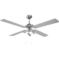 WESTINGHOUSE Ventilateur Princess Euro à 3 lampes, argent/graphite - , Princess Euro, Gris, Salon / séjour, Bois