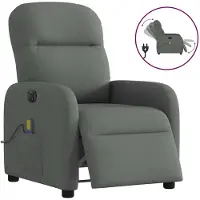 vidaXL Fauteuil de massage électrique Tissu gris foncé