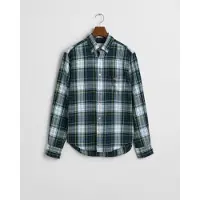 Gant pour homme. 3250001 Chemise verte à carreaux, coupe régulière (L), Bleu, Casuel, Coton, Manche longue