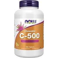 Now Vitamine C-500 mg 100 comprimés à croquer Orange Flavor