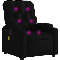 vidaXL Fauteuil relax de massage, tissu noir