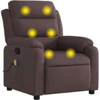 vidaXL Fauteuil de massage brun foncé Tissu