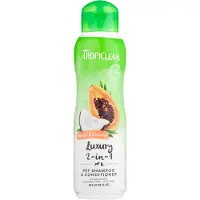 Tropiclean Papaya&Coconut Grooming 2 in 1 shampooing luxueux pour chiens et chats, 355 ml,