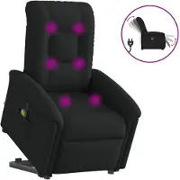 vidaXL Fauteuil de massage électrique avec releveur Noir Tissu