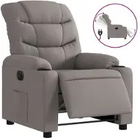 vidaXL Fauteuil relax électrique Tissu Taupe