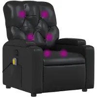 vidaXL Fauteuil de massage noir similicuir