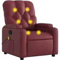 vidaXL Fauteuil de massage vin rouge similicuir