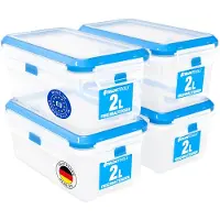 OEM Lot de 4 boîtes de conservation ATHLON TOOLS de 2 litres, qualité professionnelle - bleu