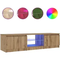 vidaXL Armoire TV avec lampes LED Chêne Artisan 140x40x36 cm
