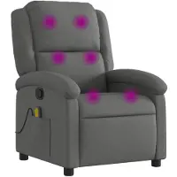 vidaXL Fauteuil relax de massage, tissu, gris foncé
