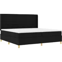 vidaXL Lit boxspring avec matelas et LED Noir 200 x 200 cm Tissu