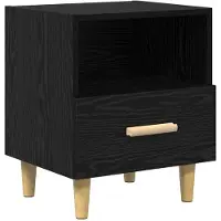 vidaXL Cabinet de chevet avec tiroir Chêne noir 40 x 35 x 47.5 cm