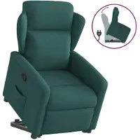 vidaXL Fauteuil relax avec releveur Vert foncé Tissu