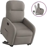 vidaXL Fauteuil relax avec releveur Taupe Tissu