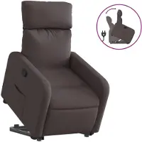vidaXL Fauteuil relax avec releveur Tissu marron foncé