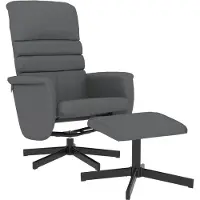 vidaXL Fauteuil de relaxation avec repose-pieds Gris Similicuir