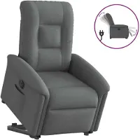 vidaXL Fauteuil relax avec releveur électrique Tissu gris foncé