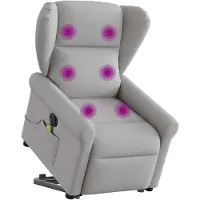 vidaXL Fauteuil de massage avec releveur Électrique Gris nuage Tissu