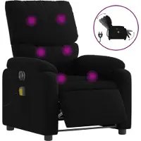 vidaXL Fauteuil de massage électrique noir tissu