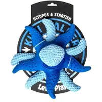 Kiwi Walker Jouet pour chien 2 en 1 Pieuvre & étoile de mer Bleu (Jouet en peluche pour chiens)