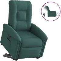 vidaXL Fauteuil relax avec releveur électrique Vert foncé Tissu