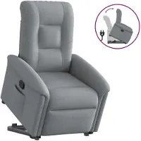 vidaXL Fauteuil relax releveur gris clair Tissu
