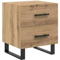 vidaXL Cabinet de chevet avec tiroir chêne artisanal 40 x 35 x 47.5 cm