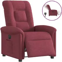 vidaXL Fauteuil relax électrique vin rouge tissu