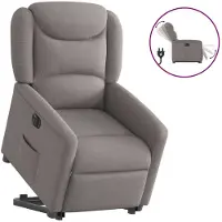 vidaXL Fauteuil relax avec releveur électrique Taupe Tissu