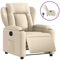 vidaXL Fauteuil relax électrique Crème Tissu