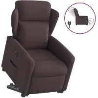 vidaXL Fauteuil relax avec releveur électrique Tissu marron foncé