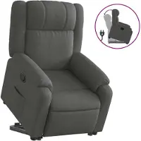 vidaXL Fauteuil relax releveur gris foncé Tissu