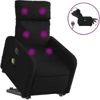 vidaXL Fauteuil de massage électrique avec releveur Noir Tissu