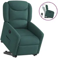 vidaXL Fauteuil relax avec releveur Vert foncé Tissu