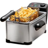 Alpina Friteuse 3 litres - Température réglable - Friteuse avec panier amovible - 2000 W - 323 x 205 x 189 mm - Argent