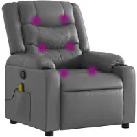 vidaXL Fauteuil de massage Gris Similicuir