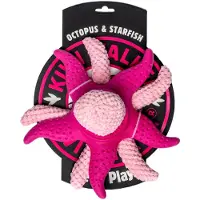 Kiwi Walker Jouet pour chien 2 en 1 Pieuvre & étoile de mer Rose (Jouet à mâcher pour chiens)