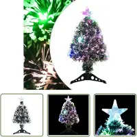 The Living Store Arbre de Noël avec LED vert et blanc 64 cm Fibre optique