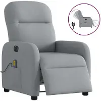 vidaXL Fauteuil de massage électrique Tissu gris clair