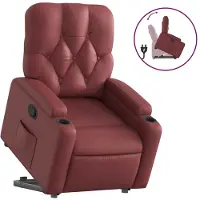vidaXL Fauteuil relax releveur bordeaux similicuir